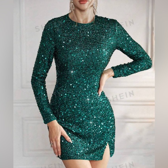 Green sequin dress - Picture 2 of 7